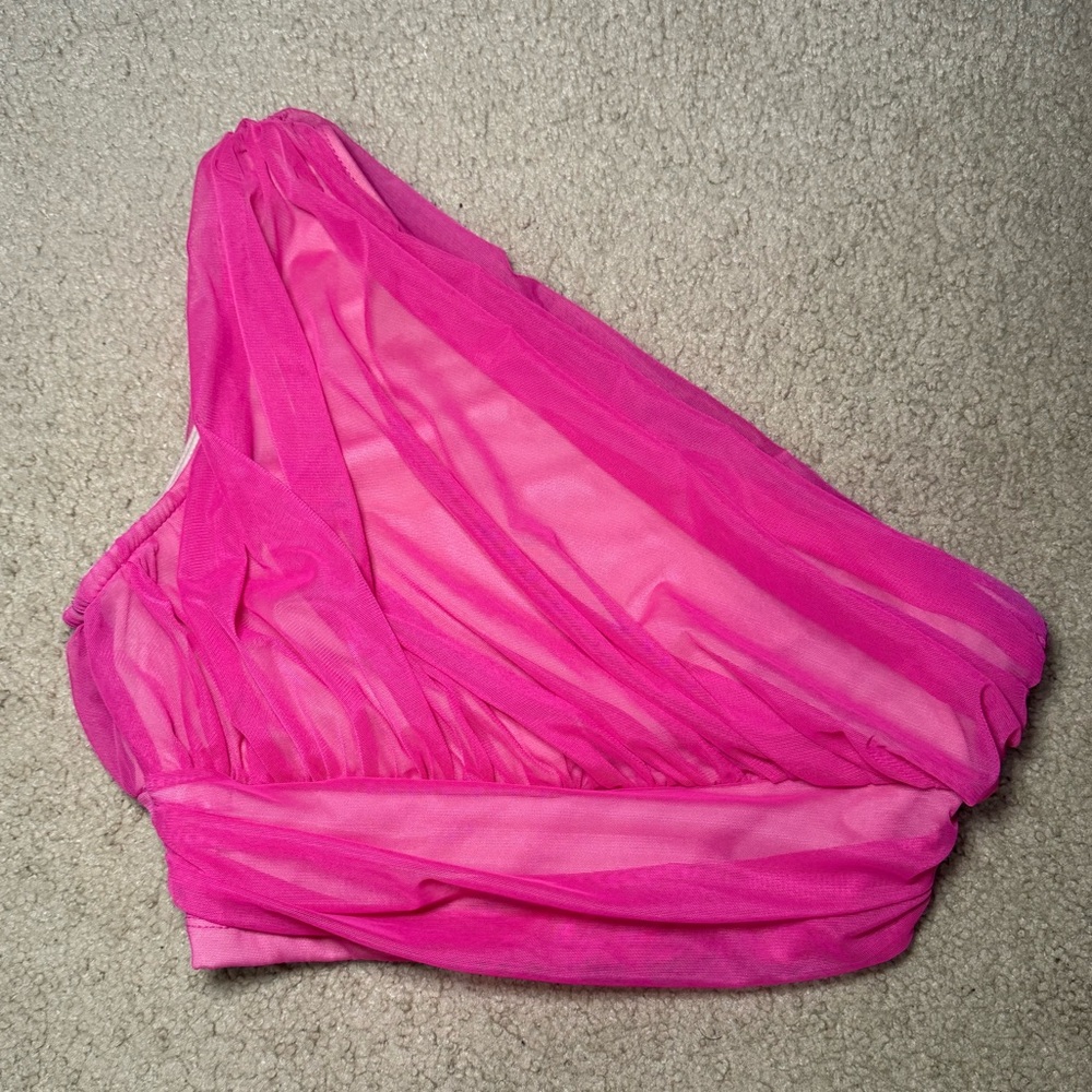 Pink One Shoulder Top